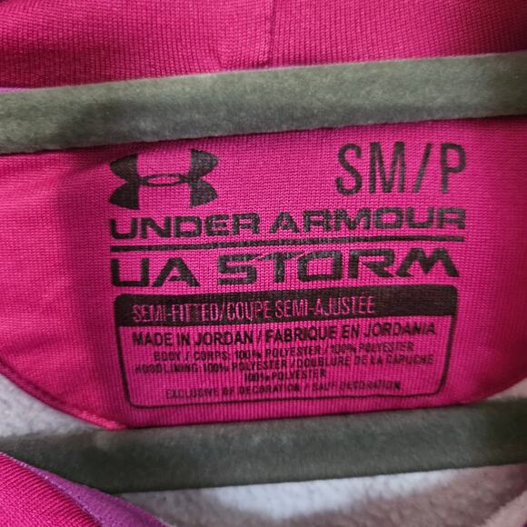 Under Armour Women's S Storm Full Zip Hoodie Purple Pink Animal Print Swirl - Picture 6 of 6